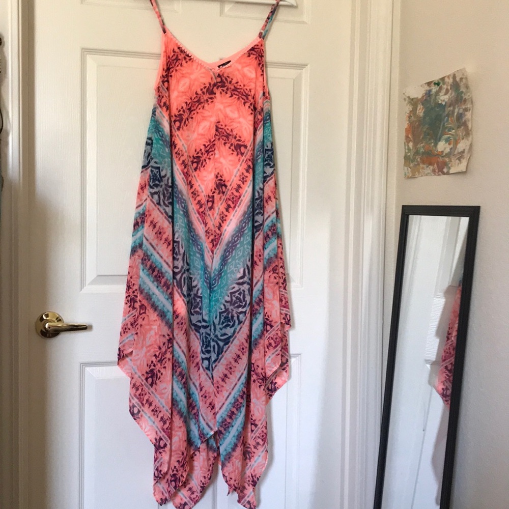 Asymmetrical V-neck summer dress